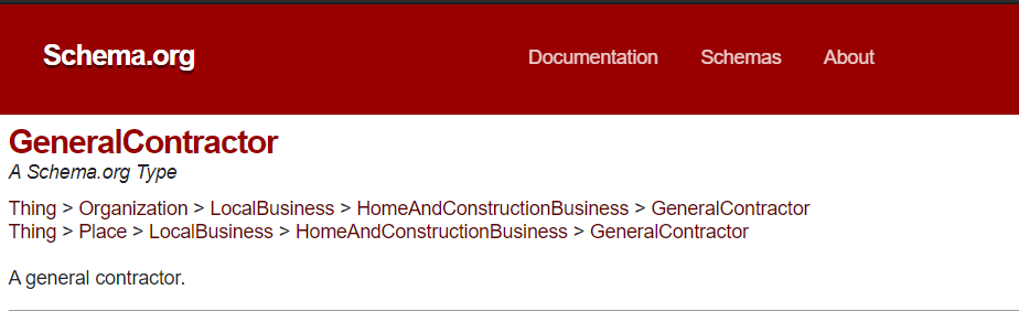 Schema.org for general contractor