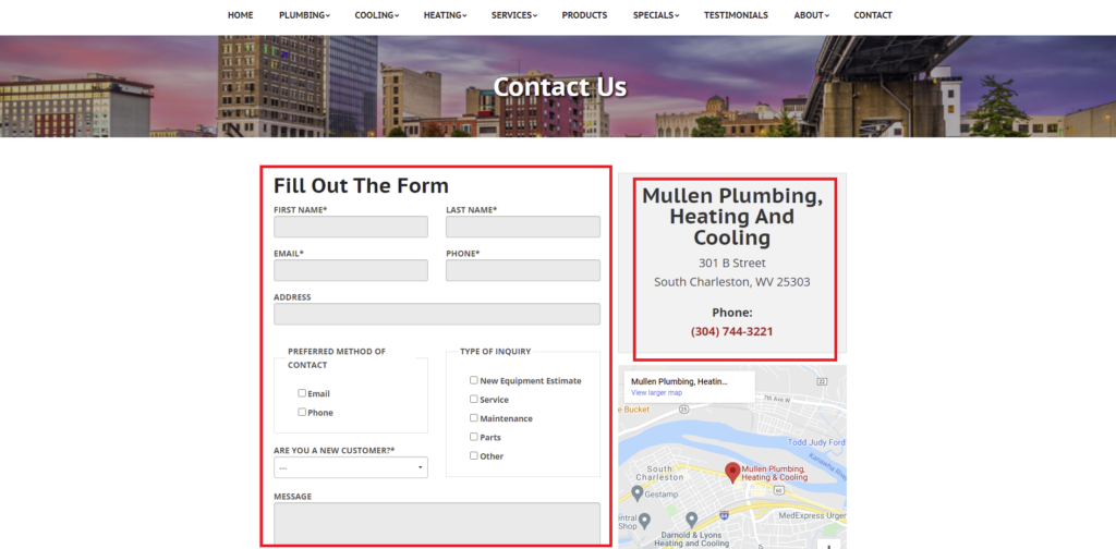 HVAC contact information illustration 