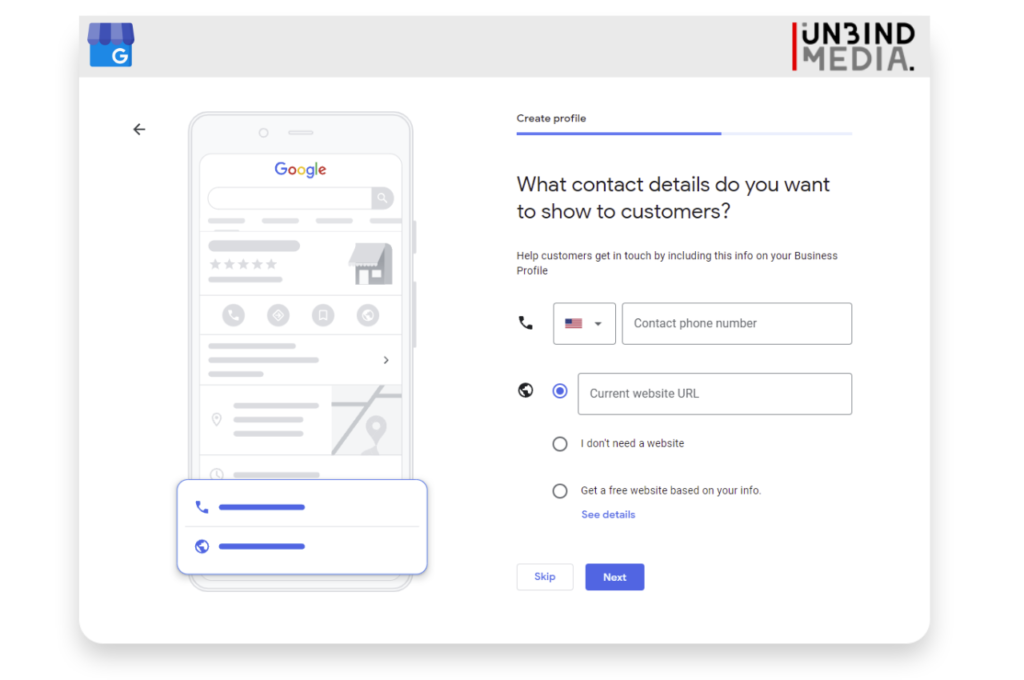 Google business Profile contact number