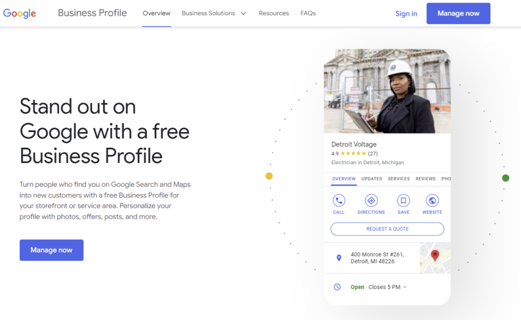 google business profile example 