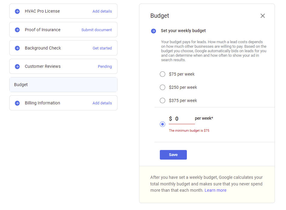 LSA Set Your Weekly Budget